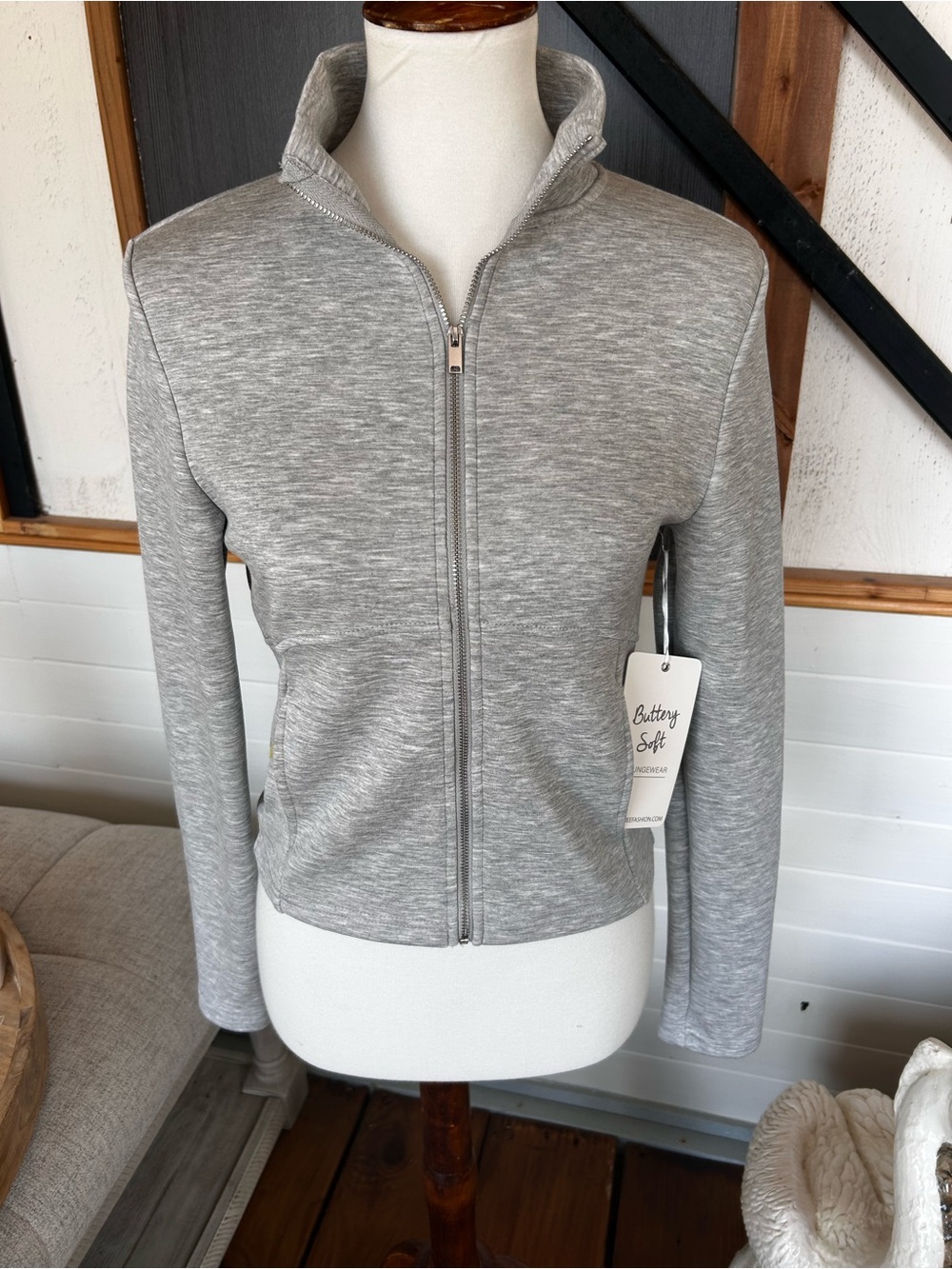 Love Tree Buttery Soft Gray Zip-Up Jacket | NWT | Size Medium